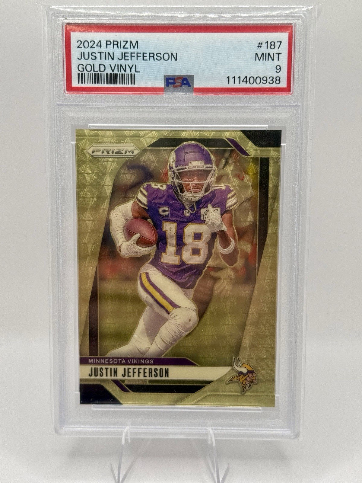 2024 Panini Prizm - Justin Jefferson #187 Gold Vinyl Prizm /5