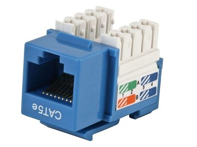 Monoprice Cat5e Punch Down Keystone Jack - For 1 Count (Pack of 1), Blue