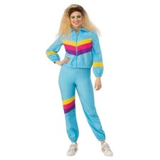 Ladies Blue Shell Suit Costume 1980s Chav