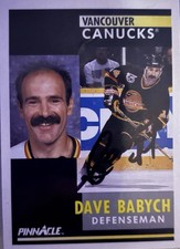 Autographed 1991-92 Pinnacle Vancouver Canucks Dave Babych hockey card (#270)