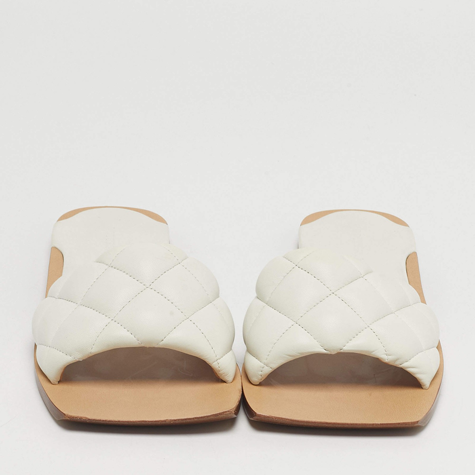Bottega Veneta Lido Size 36 White Leather Flat Slides thumbnail 3