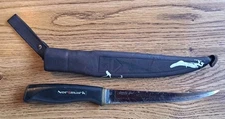 Vintage Normark Fiskars Finland Stainless Fillet Knife w/Leather Sheath