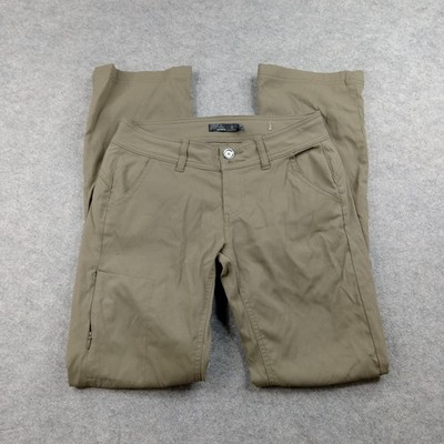 PrAna Pants Womens 2 Green Nylon Stretch Hiking Quick Dry Bootcut Outdoor