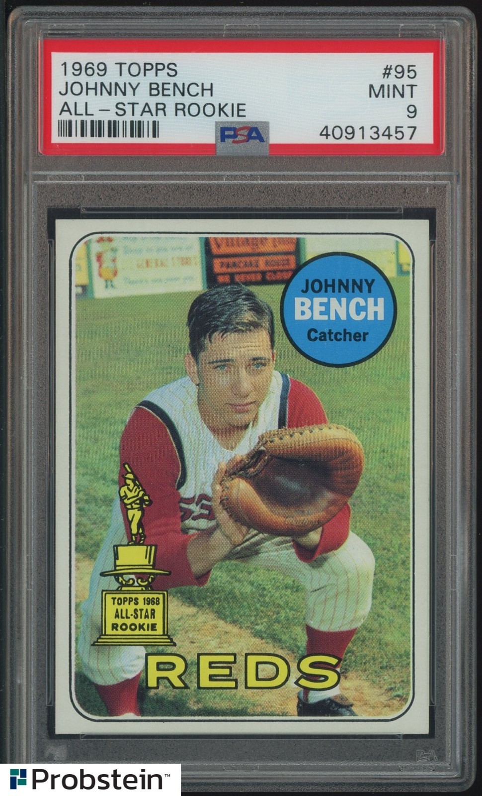 1969 Topps All-Star Rookie #95 Johnny Bench Cincinnati Reds HOF PSA 9 MINT