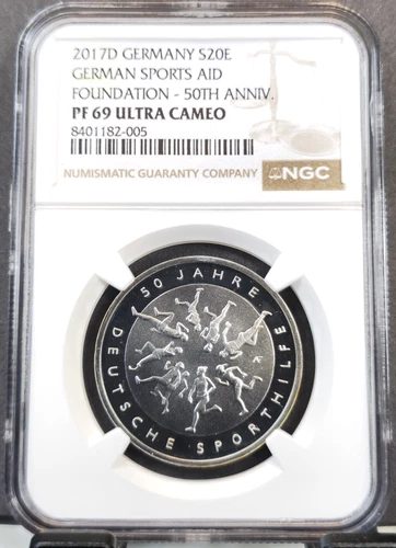 2017 GERMANY SILVER 20 EURO SPORTS AID FOUNDATION NGC PF 69 ULTRA CAMEO TOP POP