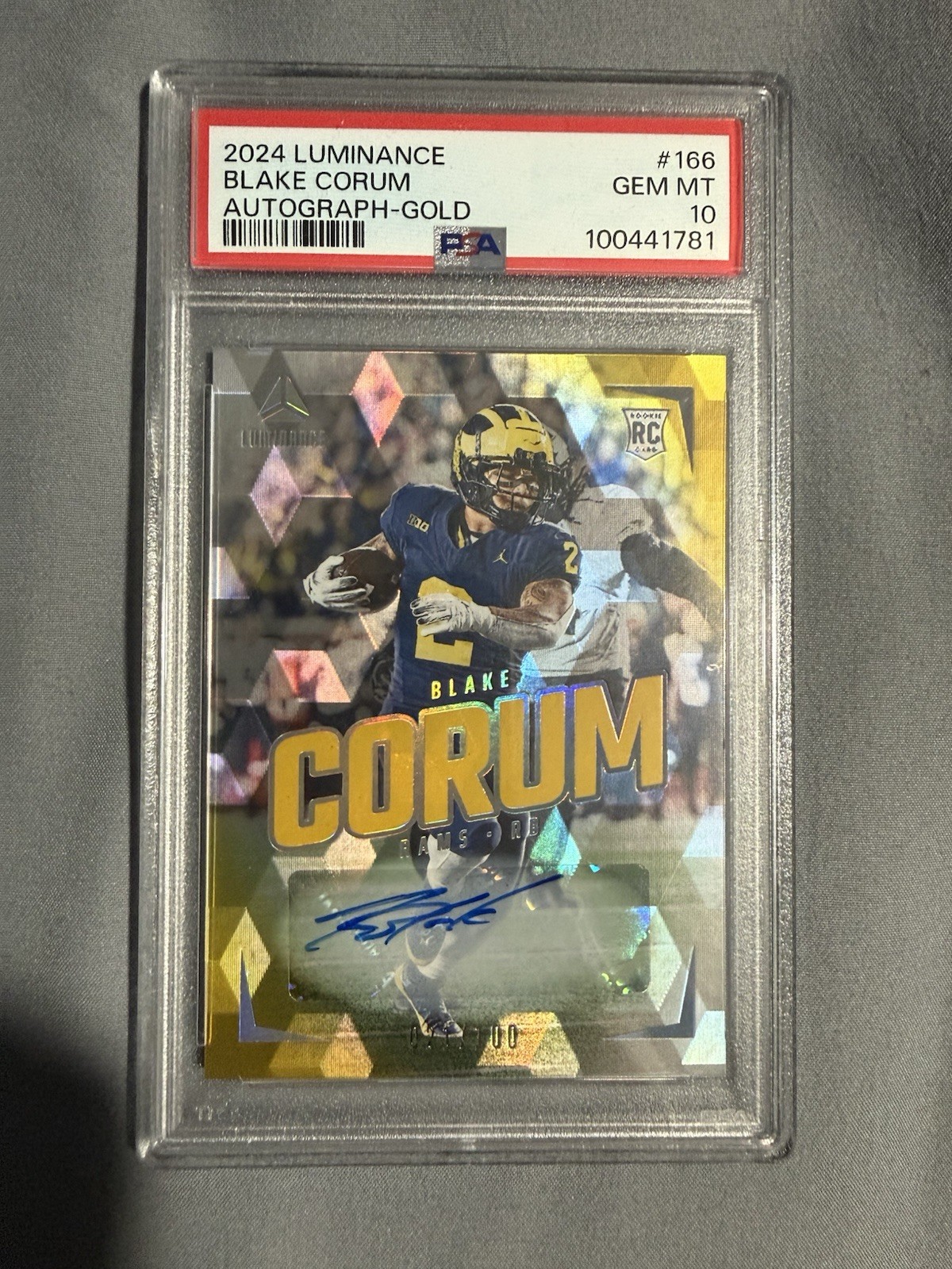 Blake Corum Panini Luminance #166 Autograph-Gold