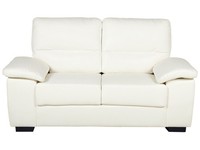 Klassisches Sofa 2-Sitzer Dicke Armlehnen Kunstleder Cremeweiß Vogar