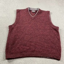 VTG Woolrich Sweater Vest Men's XL Maroon Red Wool Nylon