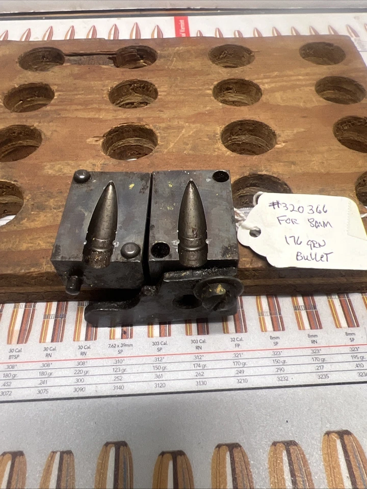 HERRAMIENTAS DE RECARGA * LYMAN * MOLDE DE BALA * ÚNICO * 8 MM * 320366 176 GR FN Foto 3 de 4