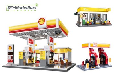 CaDA Shell Tankstelle mit Shop und Waschanlage 1:30 Bricks Shell Select