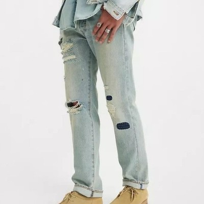 Levis 501 Original Fit Selvedge Jeans 150th Anniv. Mens 36x34 Light Indigo New