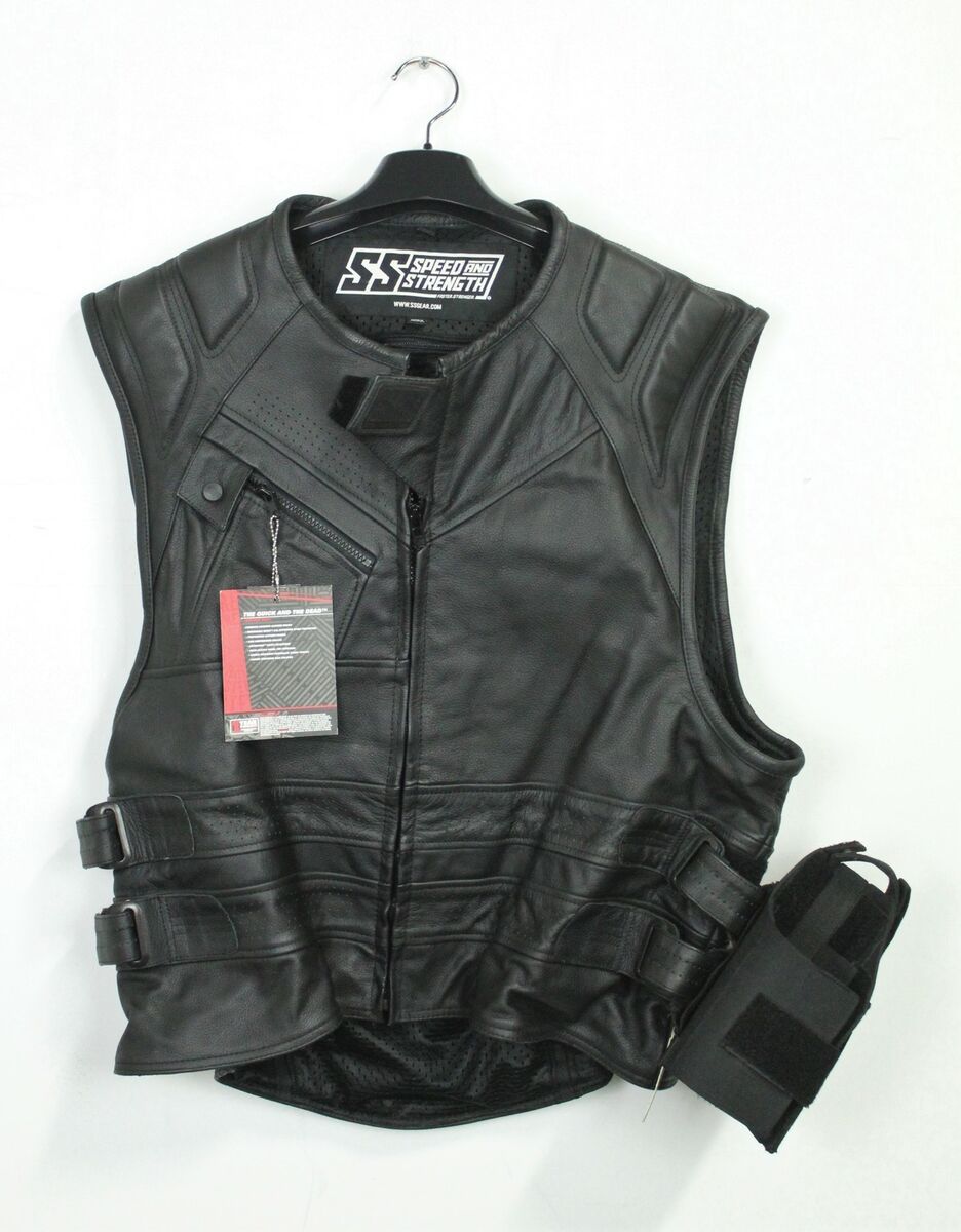 Speed and Strength Black Leather Quick Dead Vest | Size 2XL Speed and Strength Black Leather Quick Dead Vest | Size 2XL