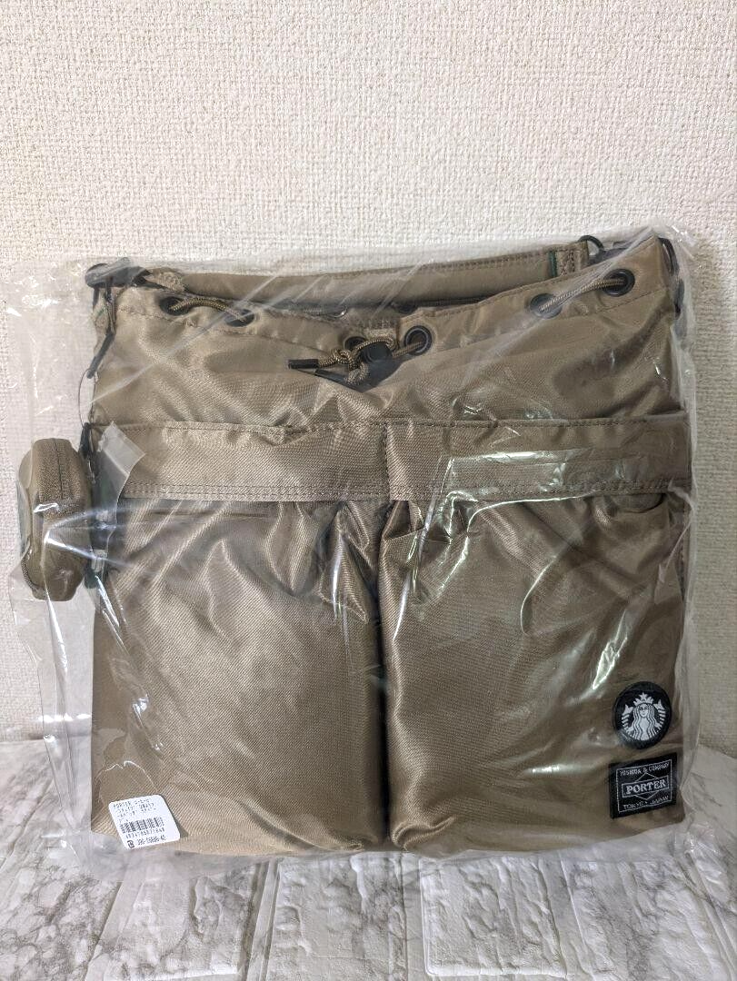 STARBUCKS PORTER Coffee Bean Shape Helmet Bag Latte Beige