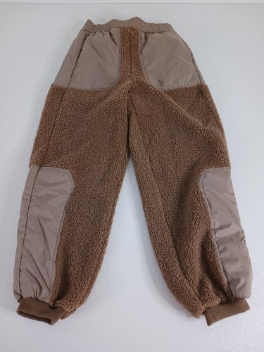 Nwt Womens H&M Fleece Faux Fur Sheep Joggers Sweat Pants Tan Brown Small - Picture 2 of 8