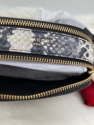AUTH NWT $375 Marc Jacobs The Shutter SnakeSkin Embossed Leather Crossbody  Bag