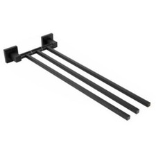 PORTA ASCIUGAMANI 3 ASTE SUPPORTO PER BAGNO DA MURO ASTA CASA NERO 02122