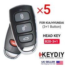 5x Keydiy Universal Head Remote Key For Kia Hyundai B-series 4 Buttons B20-31 5x Keydiy Universal Head Remote Key For Kia Hyundai B-series 4 Buttons B20-31