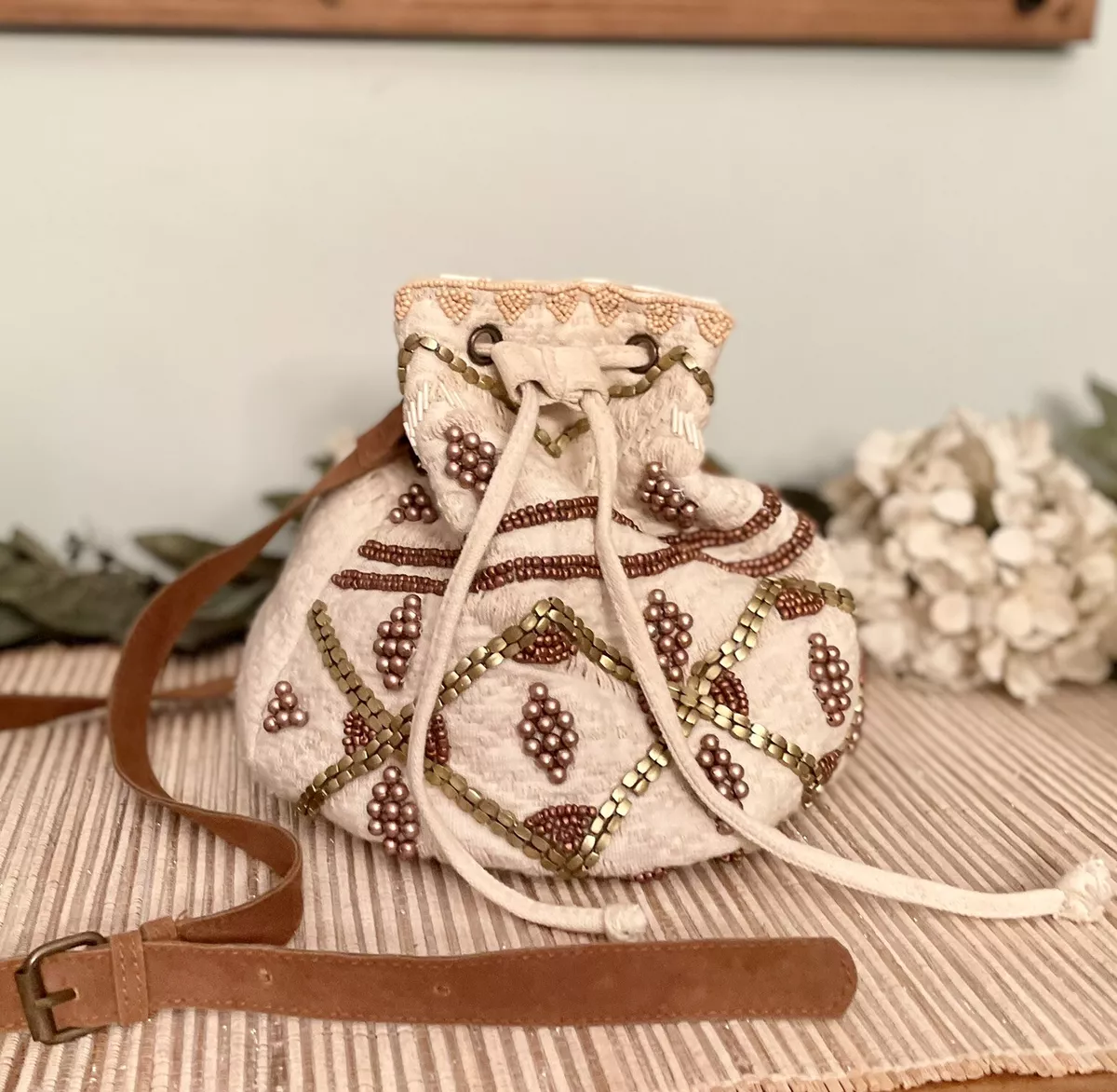 Atmosphere Bohemian Bucket Bag Embellished Shoulder Crossbody