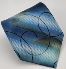 Steven Land Silk Tie Blue Gray Black Abstract Men Necktie Wide 59 x 4
