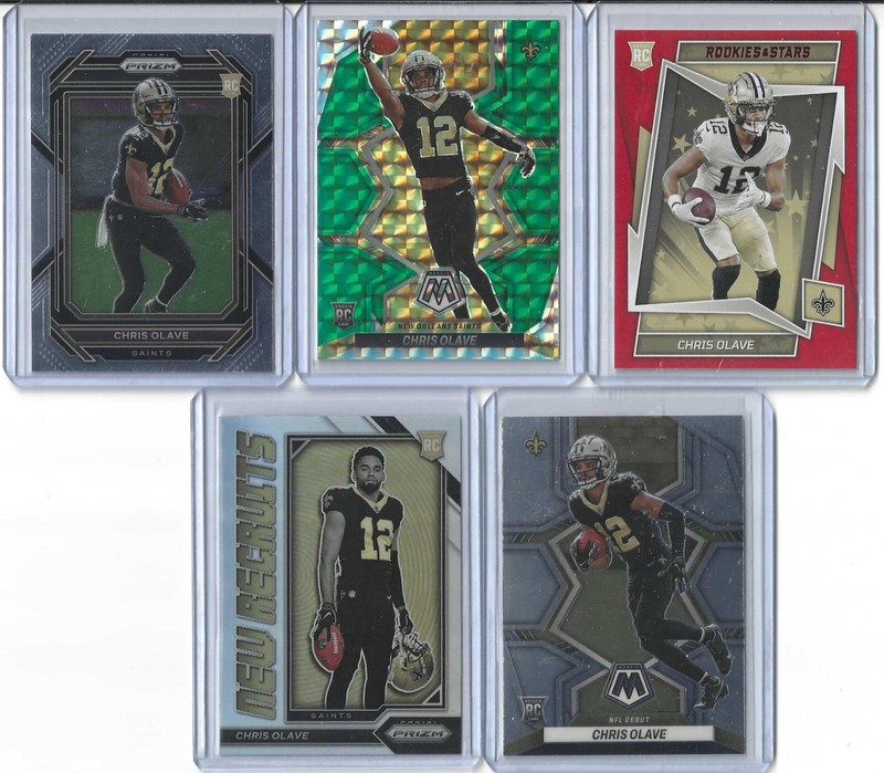 2022 CHRIS OLAVE Rookie Lot 5 RC Green Silver Prizm Red SP Saints Invest! 