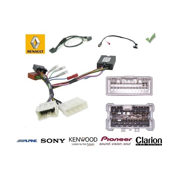 Commande au volant Renault Trafic 2013 et interface autoradio JVC complète