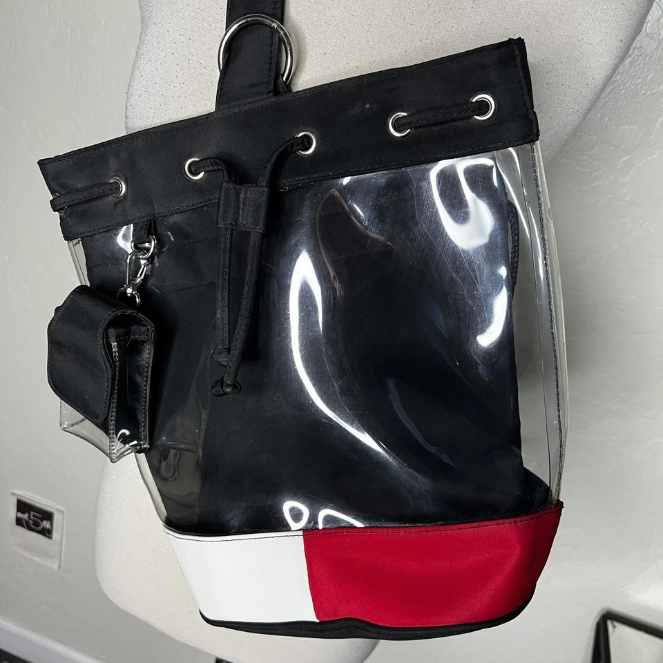 Raro Bolso Bandolera Tommy Hilfiger Vintage Y2K Años 90 Azul Marino Transparente Cubo Foto 2 de 4
