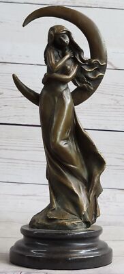 Handcrafted European Bronze Aphrodite Goddess of Love Beauty Sculpture Art Deco