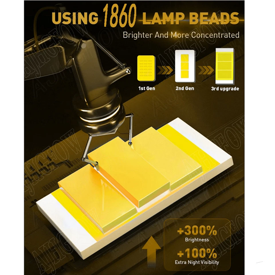 H9 H11 4x Combo LED Headlight High Low Beam Bulbs 6000K Kit Super Bright White - Image 3 of 4