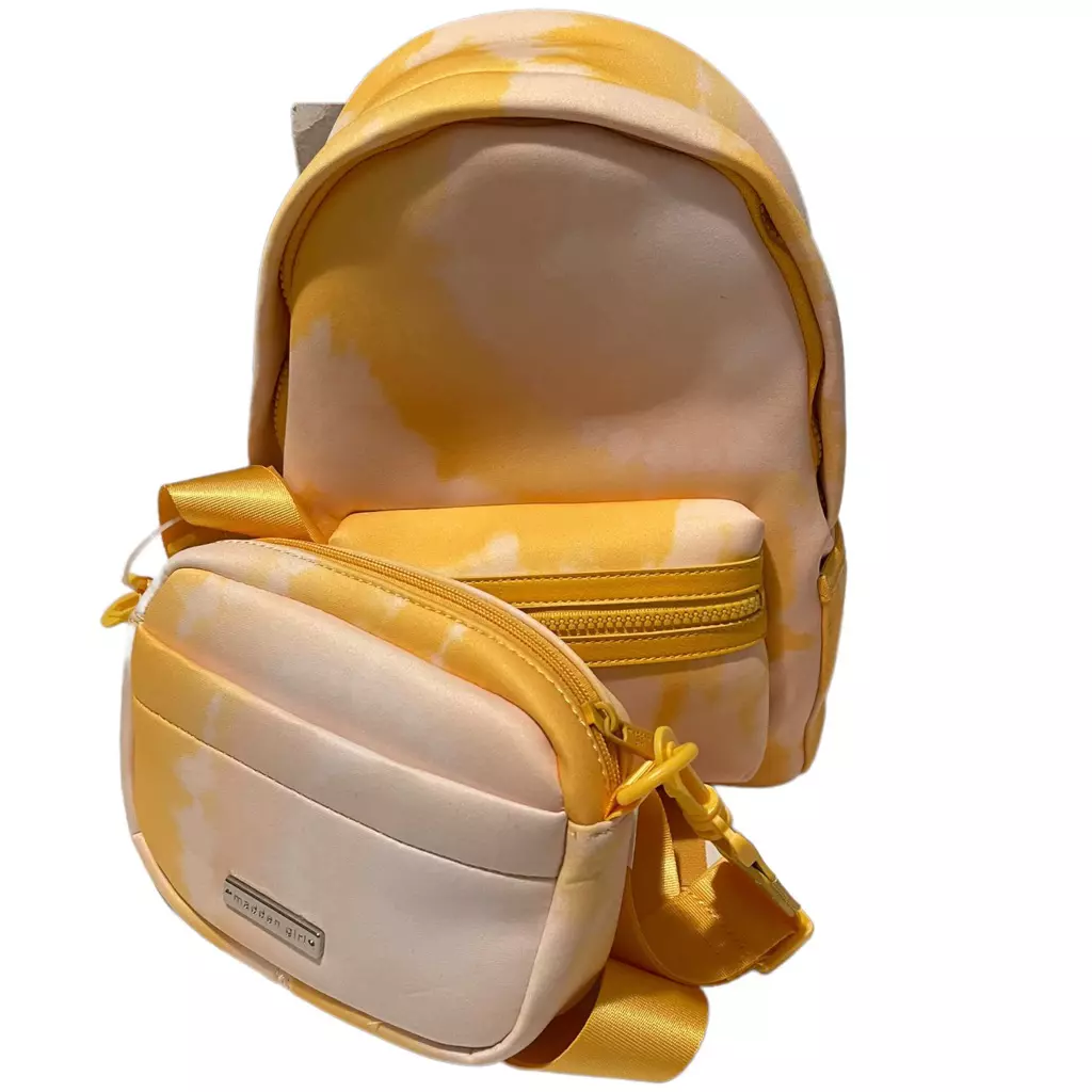 Steve Madden Yellow and White Backpack with Additional Bag