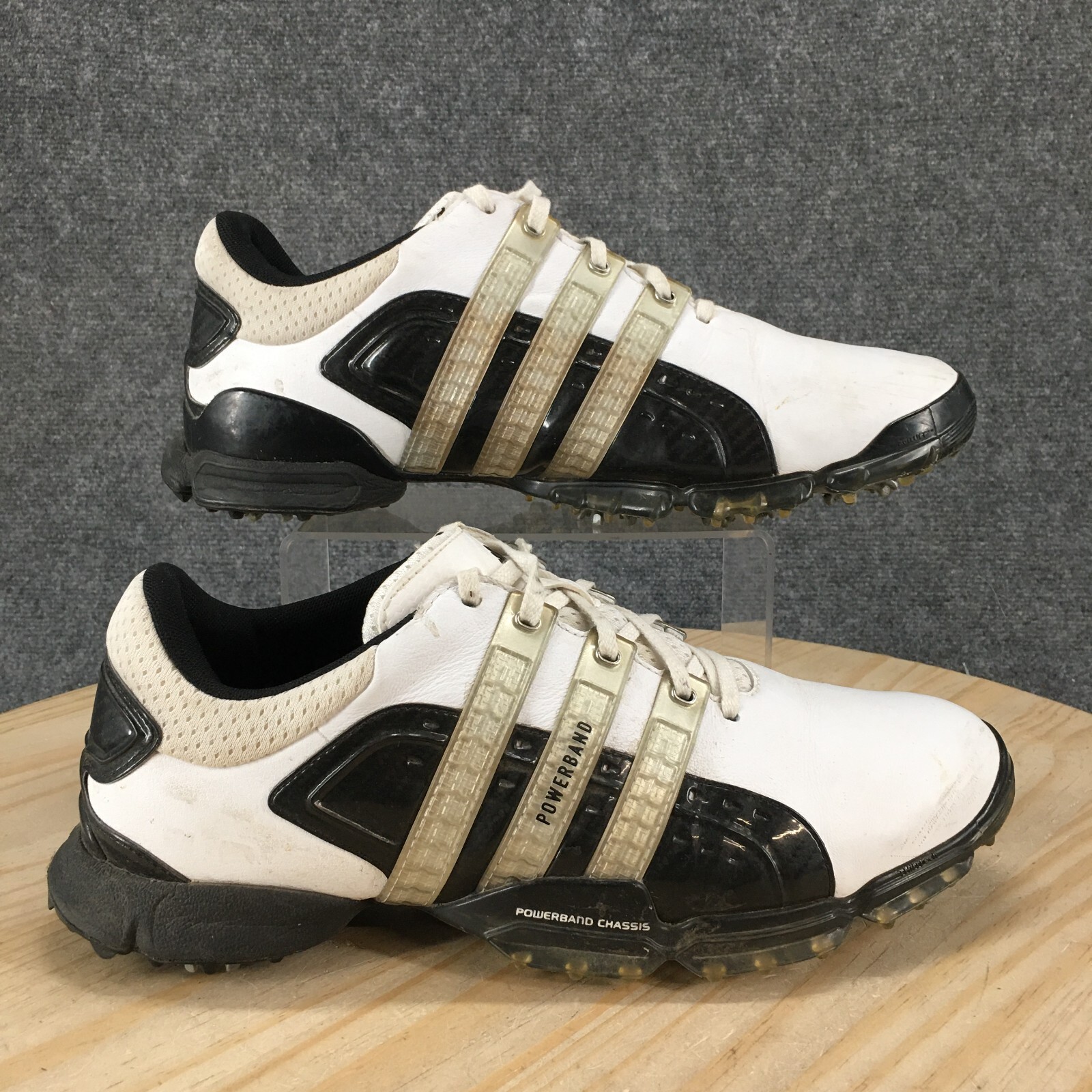 Mens 10.5 Powerband 4.0 Sneakers Black White Lace Up Low Top