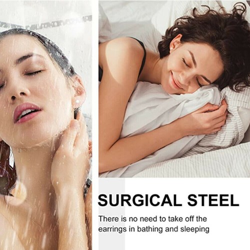 Surgical Stainless Steel Stud Earrings Men Women Faux Gauges Ear Tunnel Ear Stud - Afbeelding 2 van 15