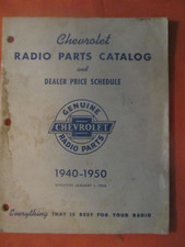Chevrolet Radio Parts Catalog And Dealer Price Schedule 1940 - 1950