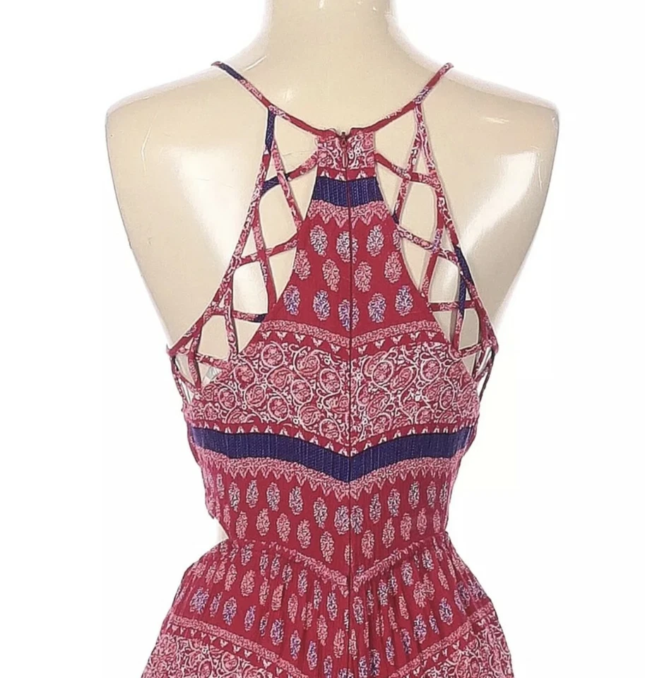 Mameluco LF Millau Rojo Estampado Bandana Boho Recortado XS NUEVO CON ETIQUETAS Foto 3 de 4