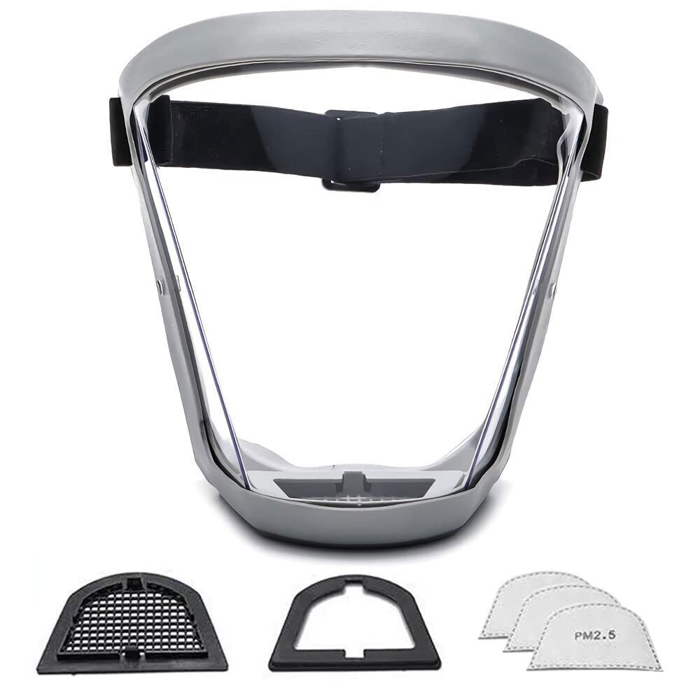 2x Anti-fog Shield Safety Full Face Super Protective Head Cover Transparent Mask