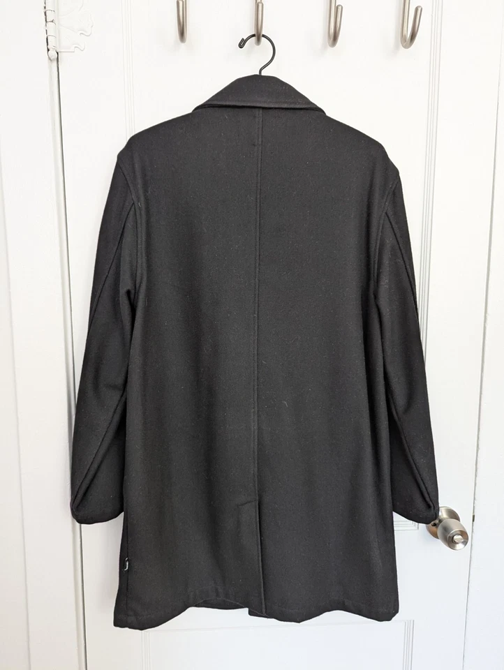 Abrigo de lana negro Stussy talla S Foto 2 de 4