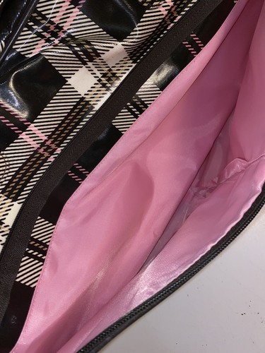 Roxy Luggage Two Wheel Bag Pink, White & Black Plaid - Picture 10 of 12