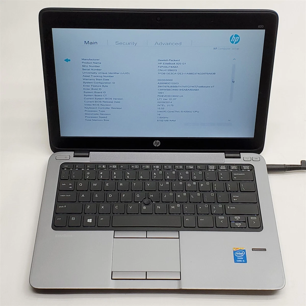 HP EliteBook 820 G1 Laptop Intel Core i5 4200U 1.60GHZ 12.5