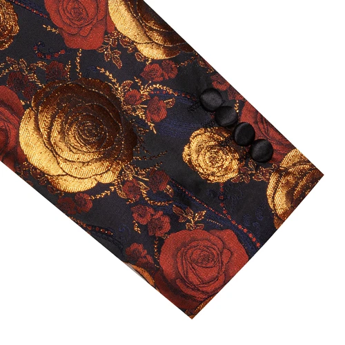 Para Hombres Floral Esmoquin Cena Chaqueta Calce Regular Chal Solapa Paisley Baile de graduación Fiesta Traje - Imagen 141 de 236