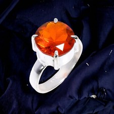 Natural Spessartite Garnet Solitaire Minimalist Ring Size 5 925 Silver