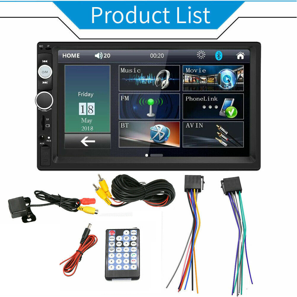 M 2DIN 7 HD Car Stereo Radio MP5 Player Bluetooth Touch Screen With