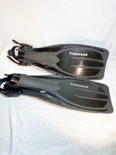 SMALL / MEDIUM EDGE TRANSCEND ADJUSTABLE OPEN HEEL SCUBA DIVING SWIM FINS BLACK