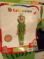 Cocomelon Jumpsuit/Headpiece Costume Size 3T-4T. New In Bag w/Tags.