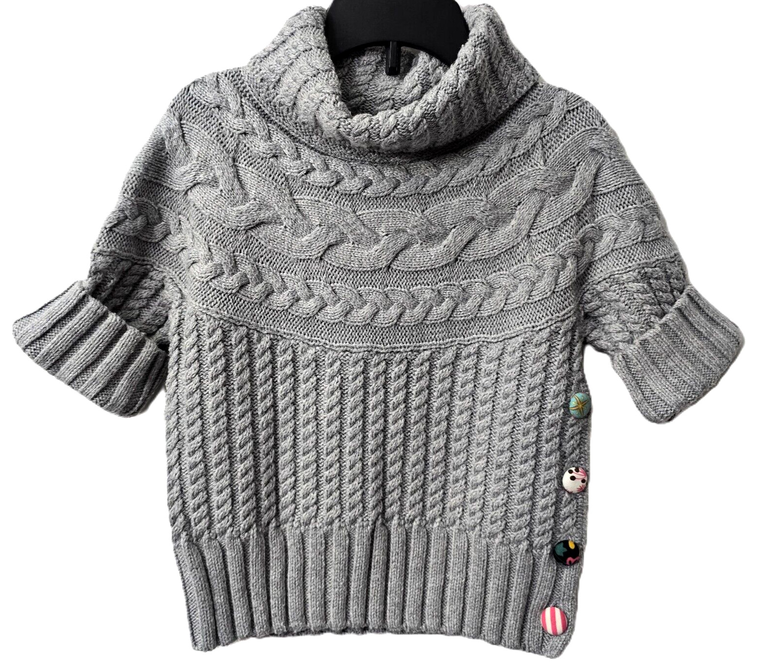 Easter Matilda Jane Turtleneck Sweater 6 Cable Knit Gray Button Once Upon A Time