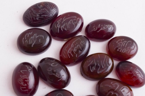 13 Yemeni Yemen kabdi agate aqeeq aqiq stones-Islamic-Middle Eastern- عقيق كبدي - Picture 2 of 7