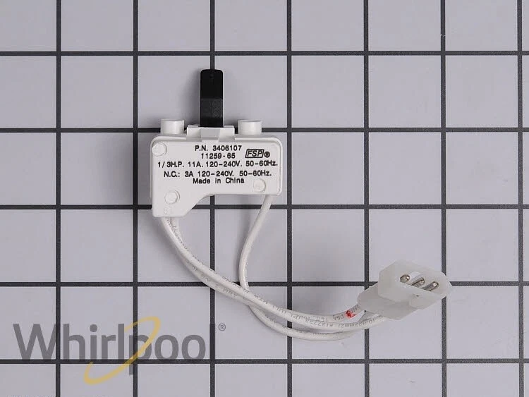 New Genuine OEM Whirlpool Dryer Door Switch WP3406107