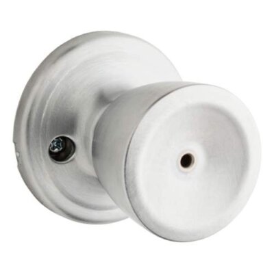 KWIKSET 730A-26D 730A 26D 6AL RCS Abbey Bed/Bath Knob, Satin Chrome by