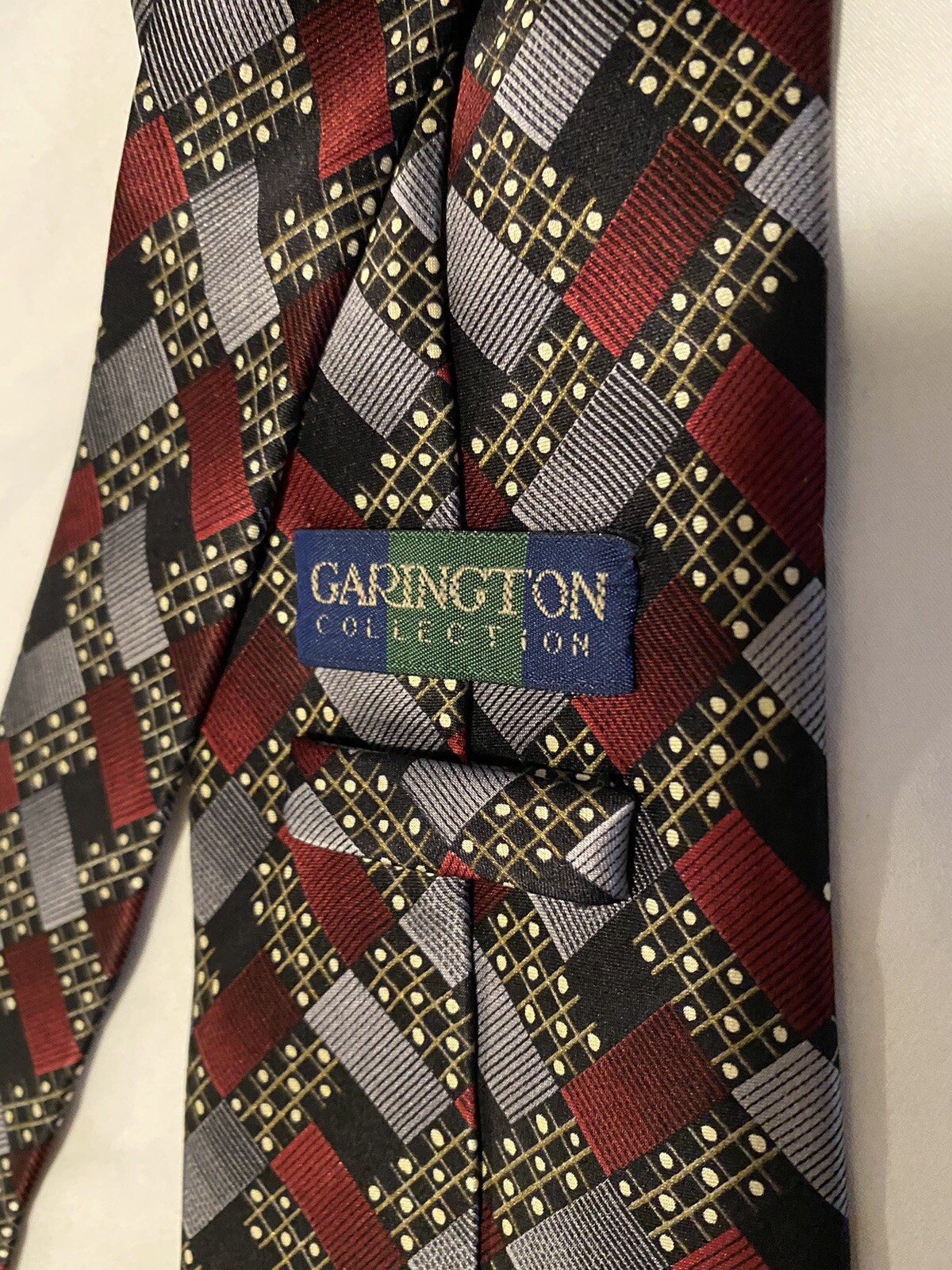 Garington Collection tie geometric Ruby, Black, A… - image 2