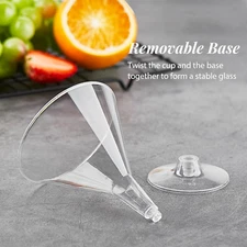 24 Pack Plastic Martini Glasses - 7 Oz Disposable Clear Plastic Cocktail Cups...