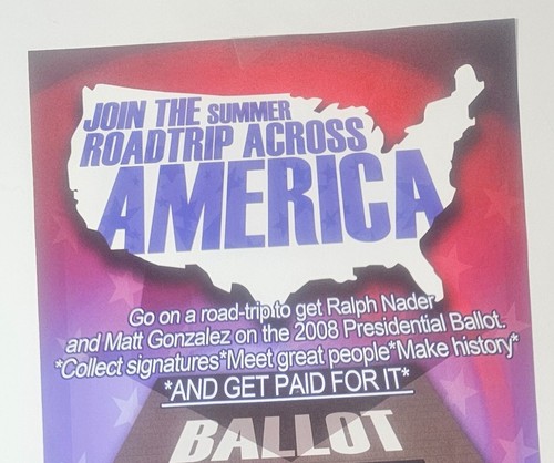 Ralph Nader Signed 2008 Nader Gonzalez Presidential Campaign Poster 11 x 17 - Picture 4 of 7