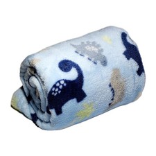Parents Choice Baby Blanket Dinosaur Soft Lovey Fleece Blue